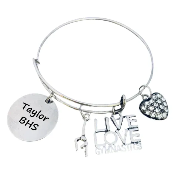 Personalized Engraved Gymnastics Bracelet