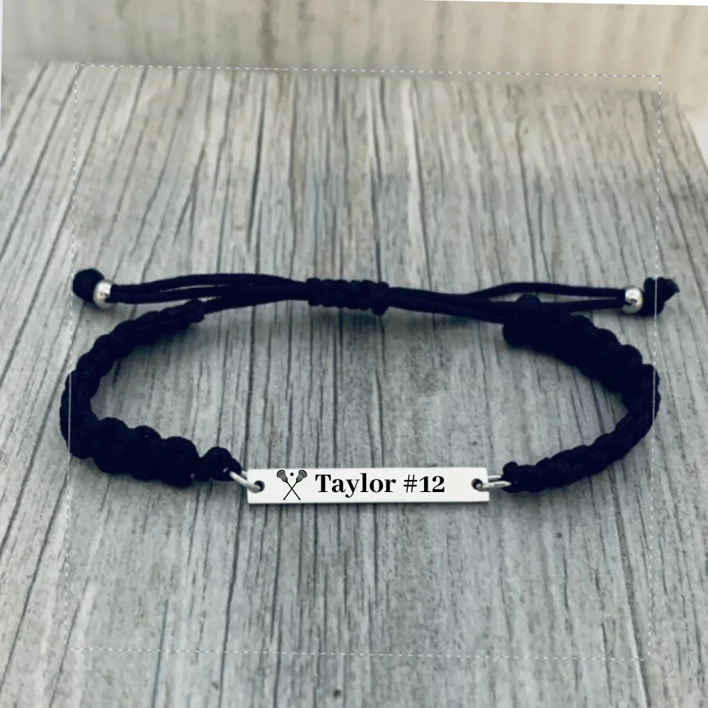 Personalized Engraved Lacrosse Rope Bracelet