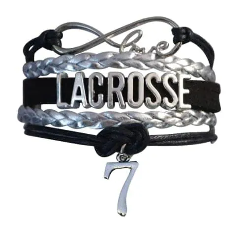 Personalized Lacrosse Bracelet with Number Charm