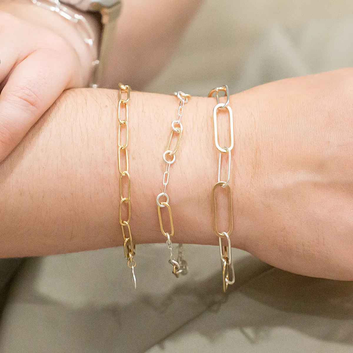 Petite Paperclip Chain Bracelet - sterling silver