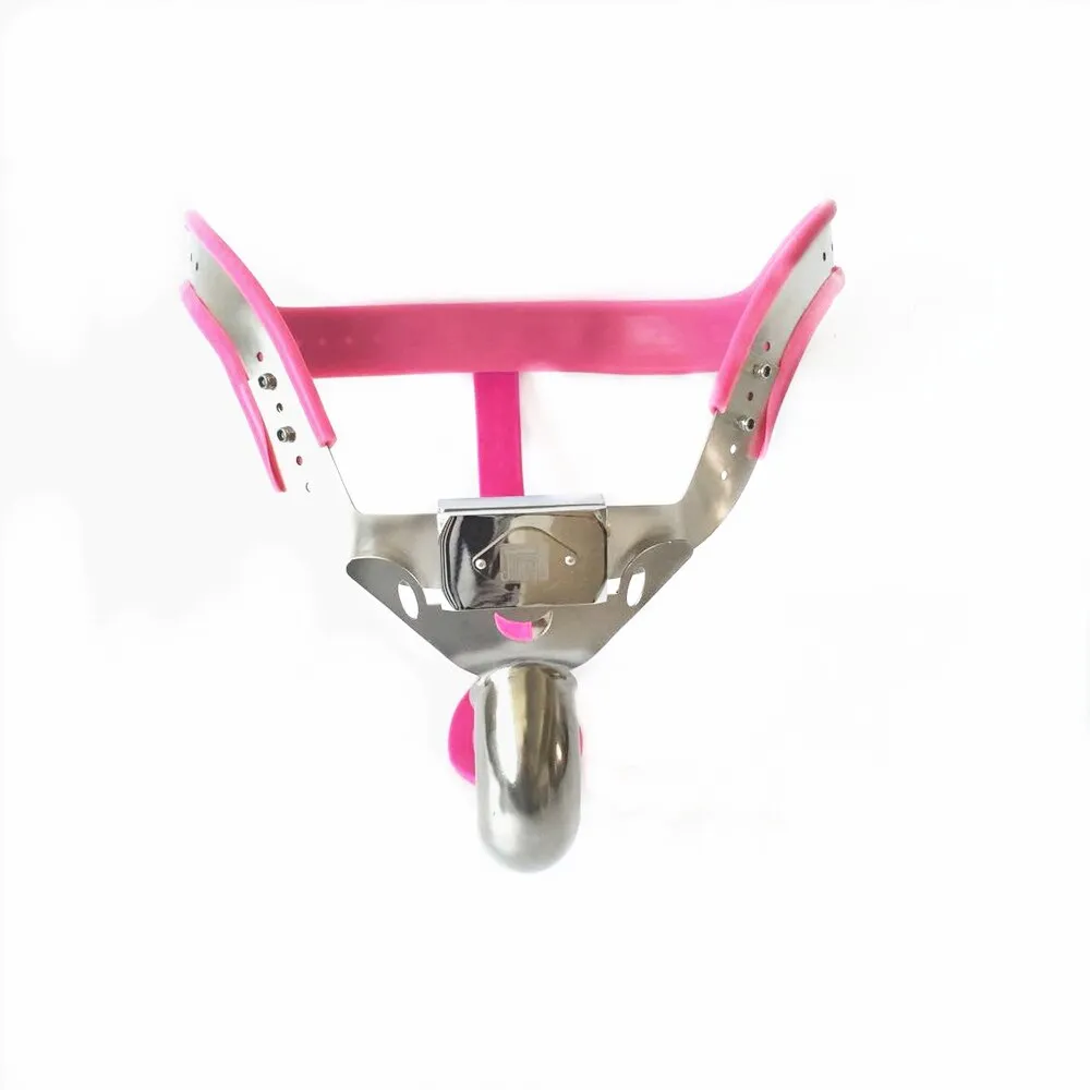 Pink Adjustable Male Chastity Belt