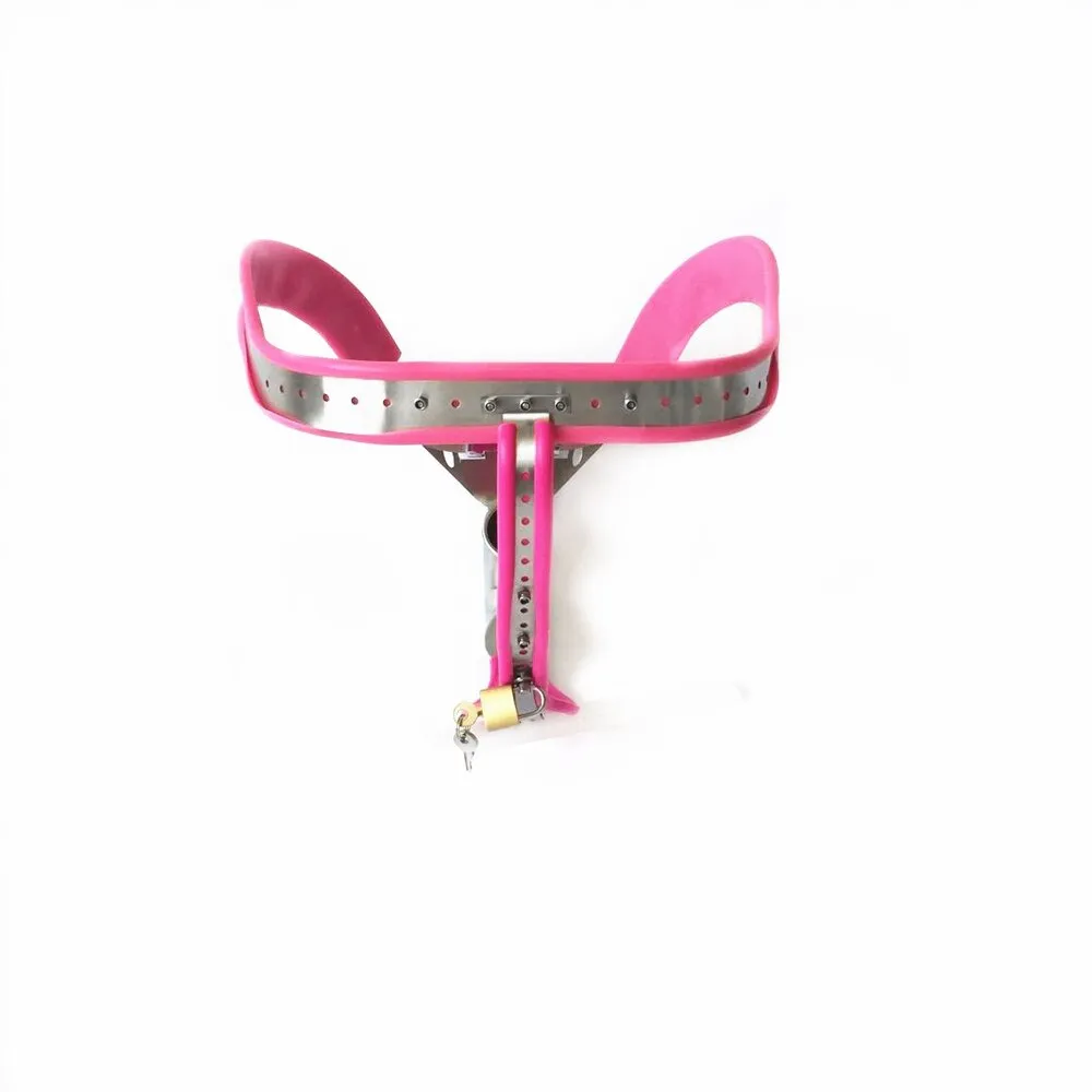 Pink Adjustable Male Chastity Belt