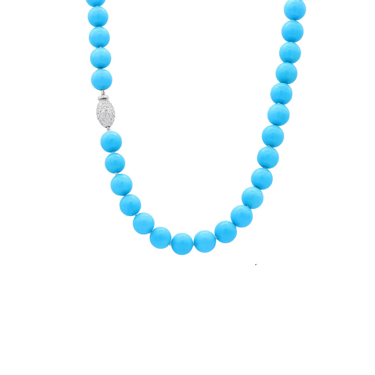 Platinum Turquoise and Diamond Necklace