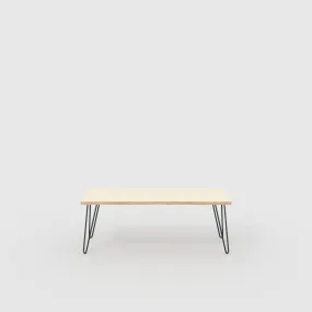 Plywood Bench Seat with Black Hairpin Legs - Plywood Birch - 1200(w) x 400(d)