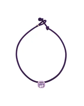 POP CHOKER ~ WITH OCTAGON IN CANDY SETTING IN LAVENDER