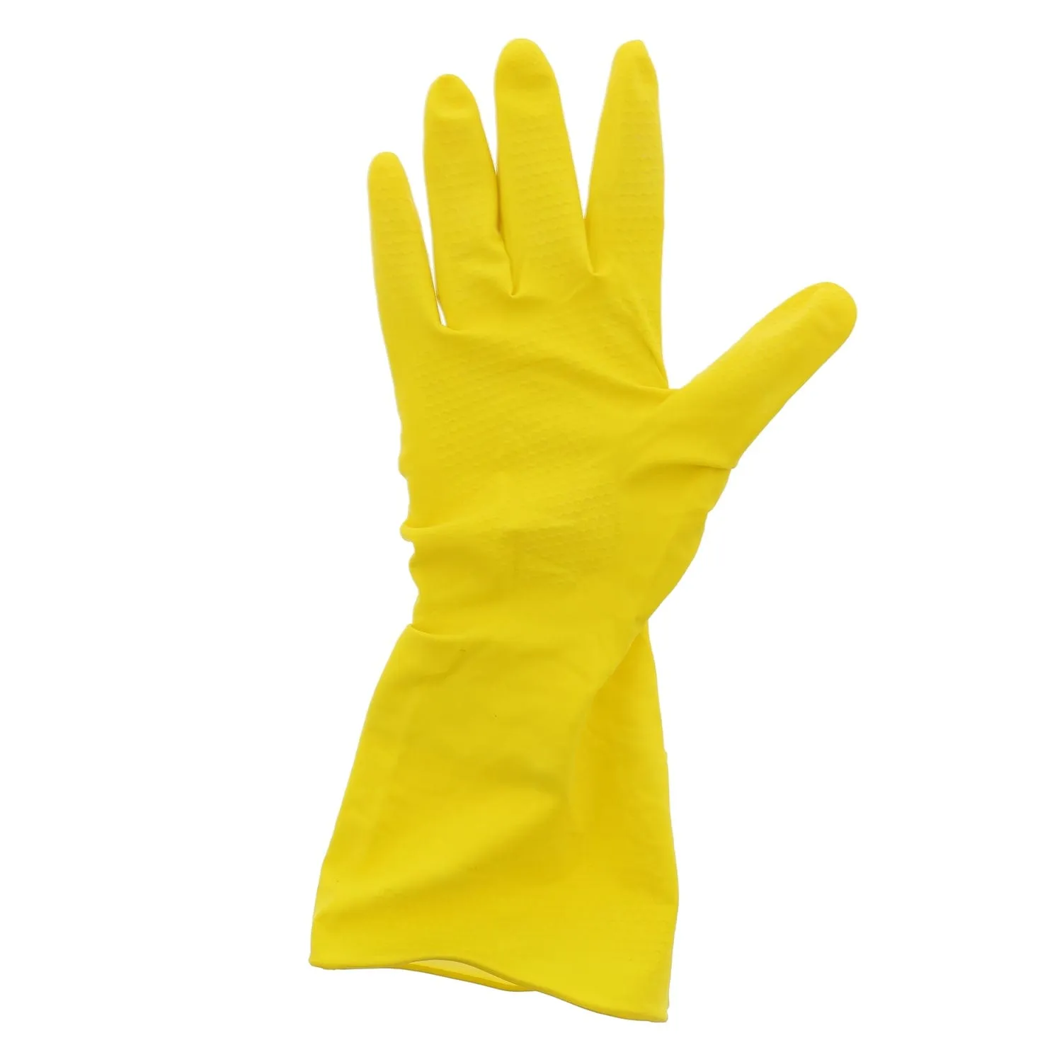 Powder-Free Latex Household Neptune Yellow Flock Lined Gloves (S-XL), Case of 240