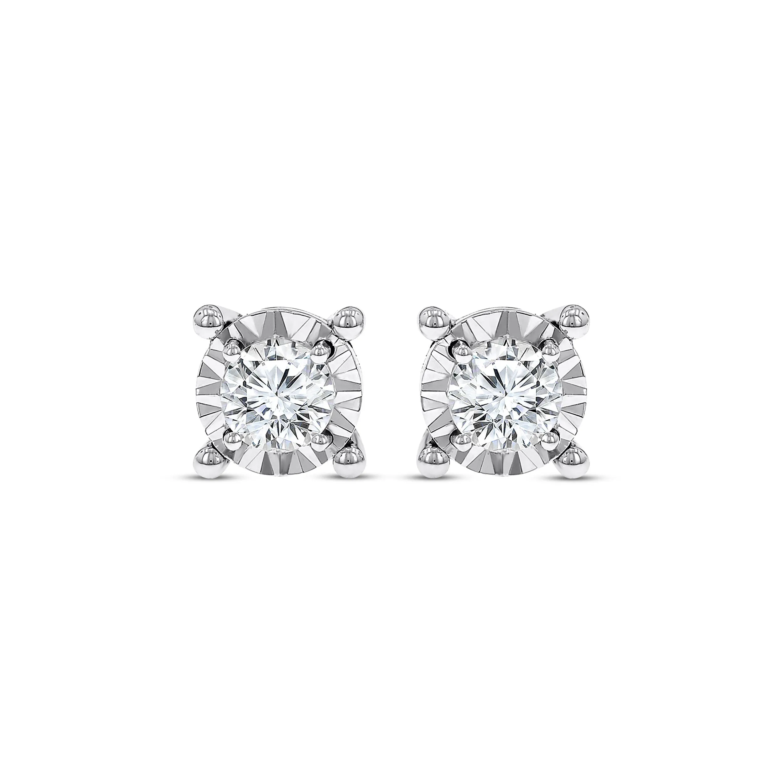 Pre-Owned Kay 1/2 ct Diamond Radiant Reflections Earrings in 10K White Gold