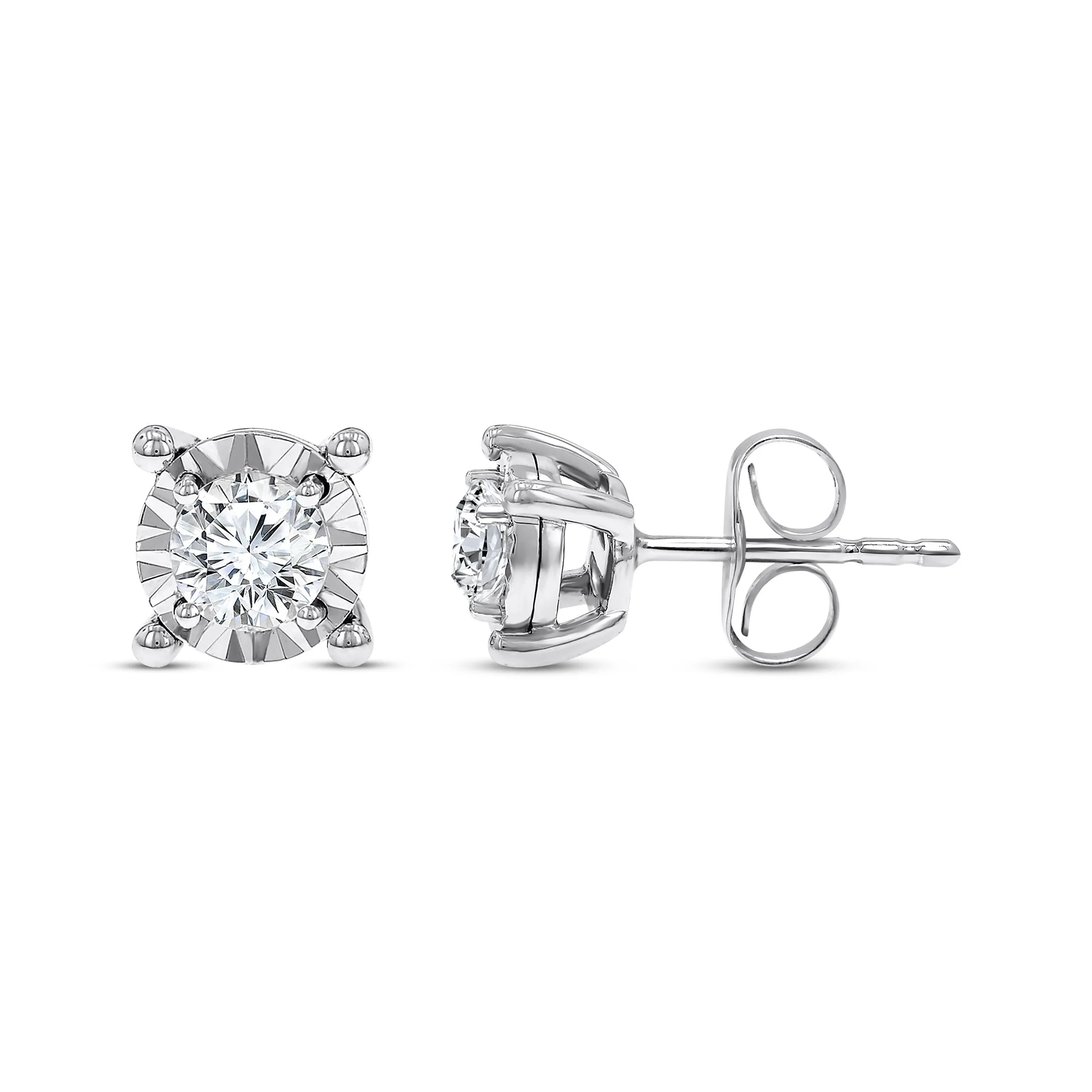 Pre-Owned Kay 1/2 ct Diamond Radiant Reflections Earrings in 10K White Gold