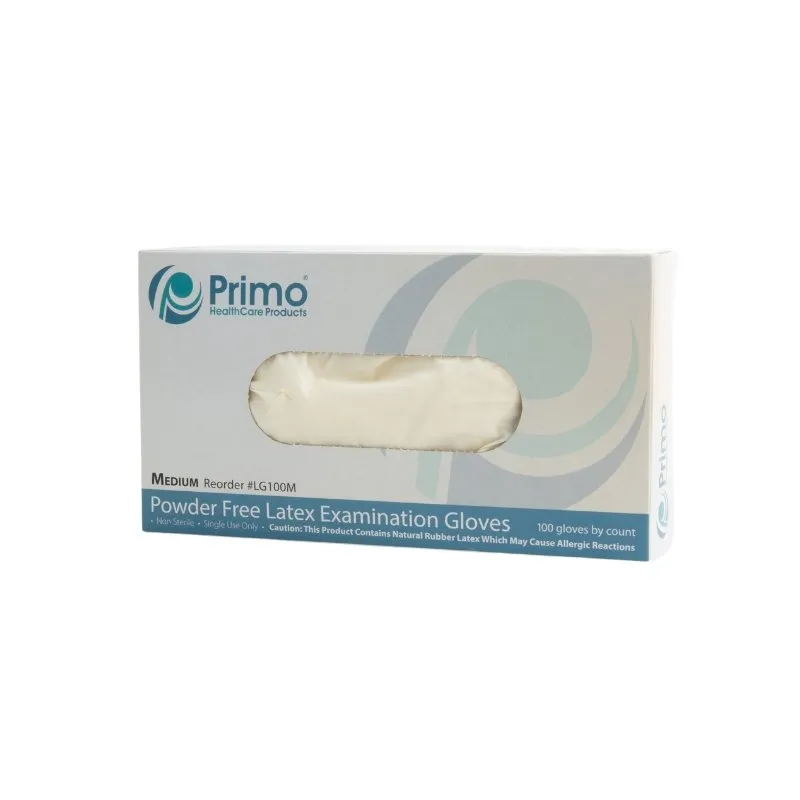 Primo Powder Free Latex Exam Gloves (100/box)