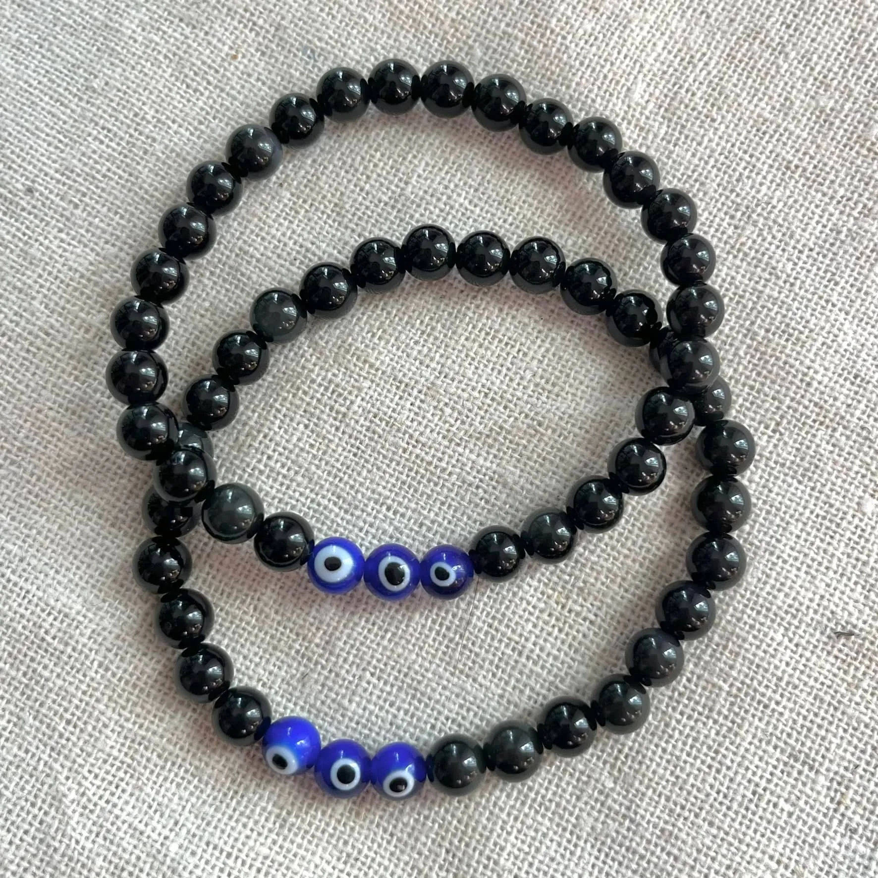 Protection Evil Eye Bracelet - Obsidian