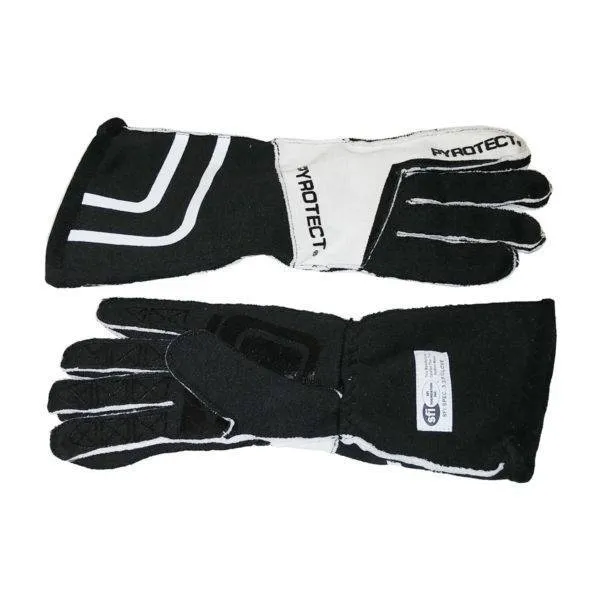 Pyrotect Pro Series SFI-5 Reverse Stitch Gloves - White/Black