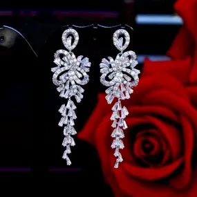 "Iyanna" - Silver Cubic Zirconia Bridal Earrings - Available in Silver and Rose Gold