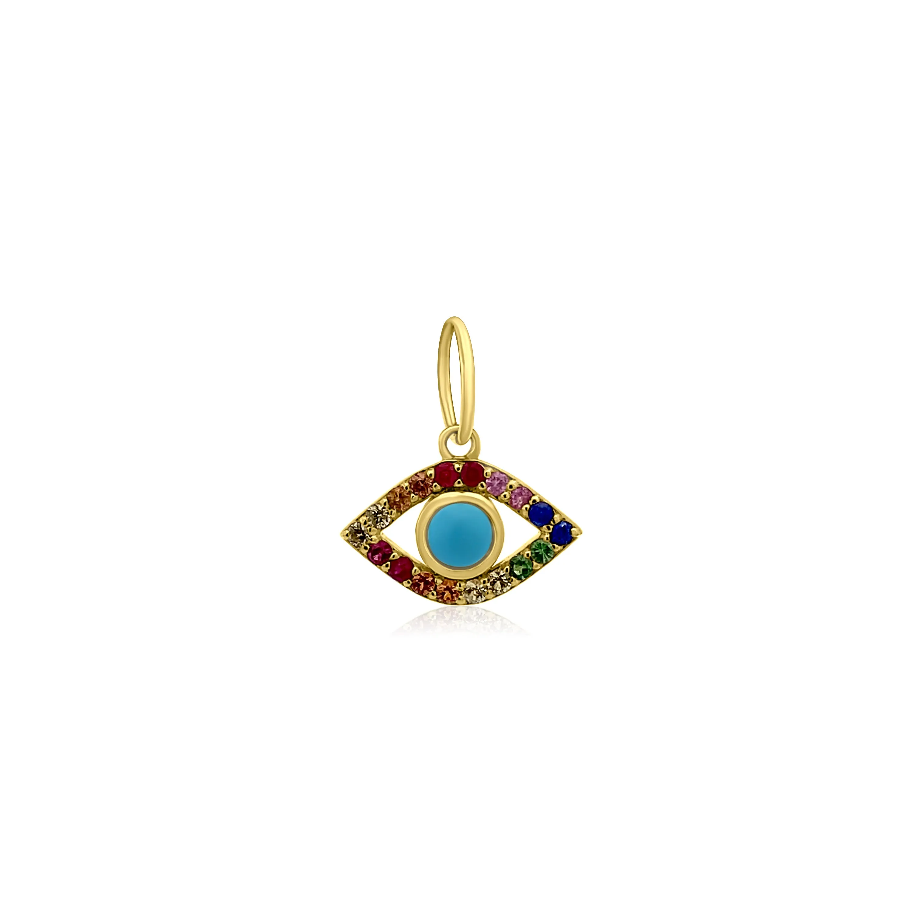 Rainbow & Turquoise Evil Eye Pendant