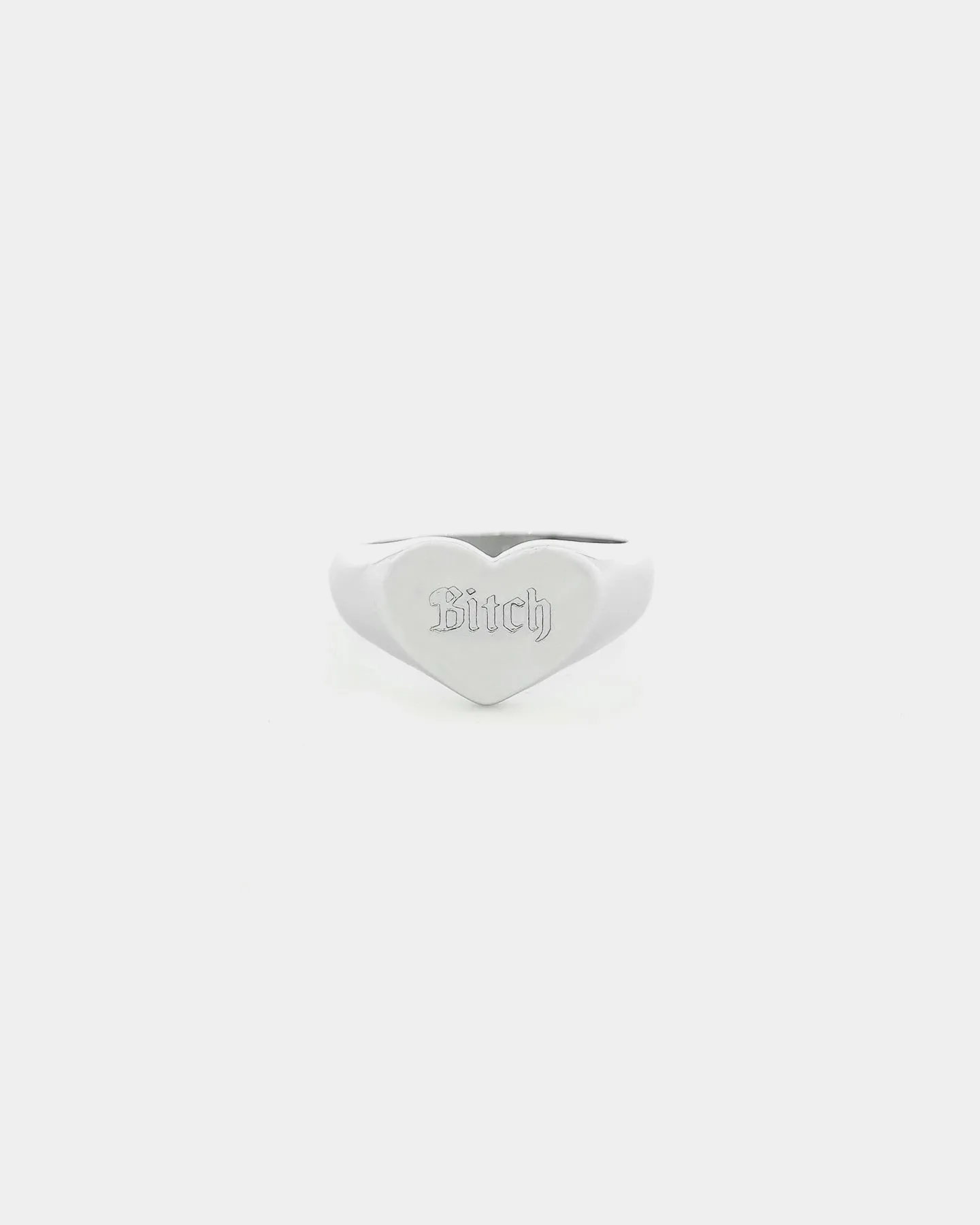 Raising Hell Women's Bitch Signet Ring White Gold