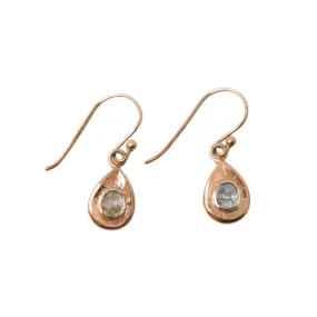 Raw Diamond Teardrop Dangle Earrings