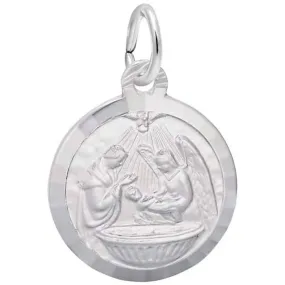 Rembrandt Baptism Disc Charm in Sterling Silver