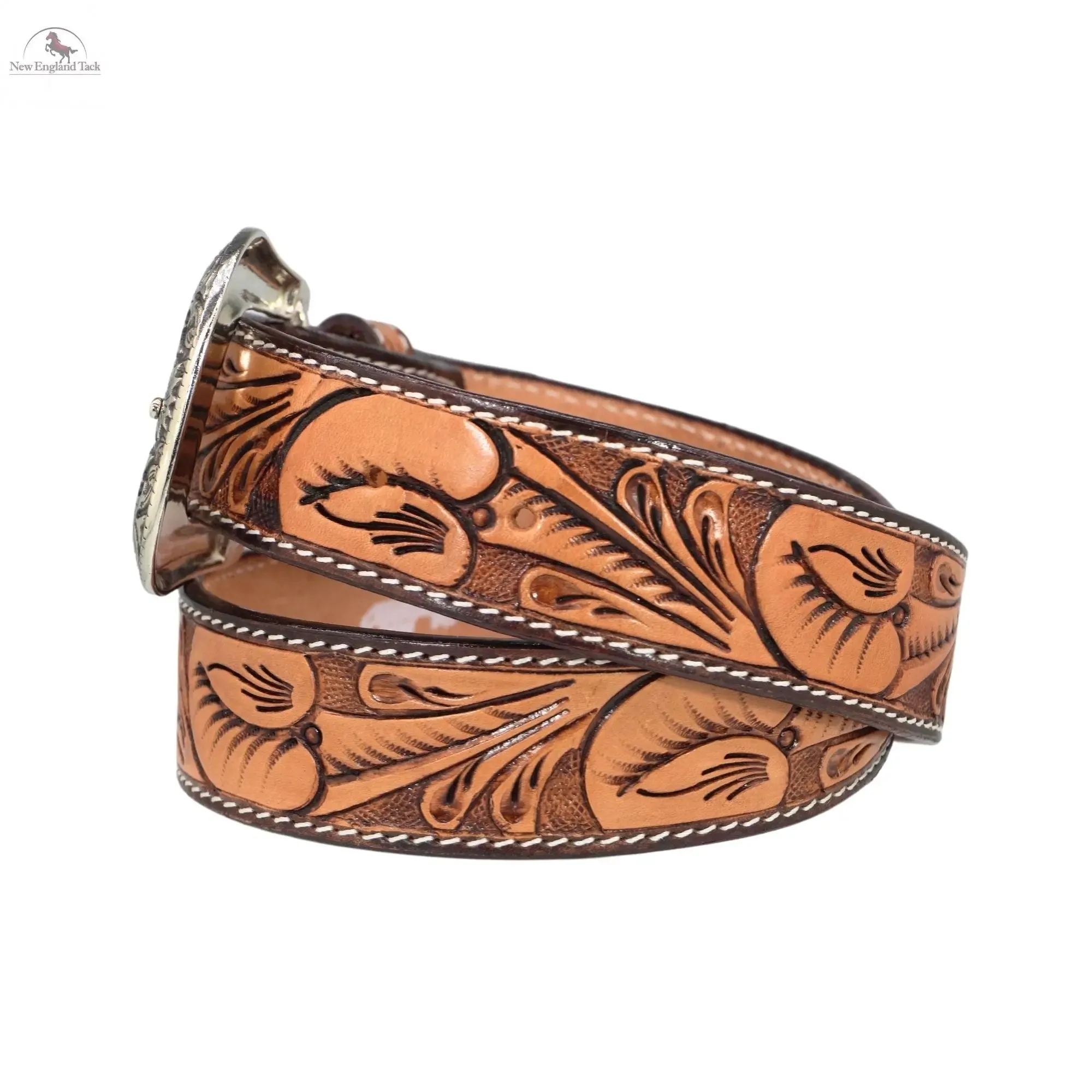 Resistance Premium Western Cowgirl Cowboy Floral Tooled  Argentinian Leather Belt