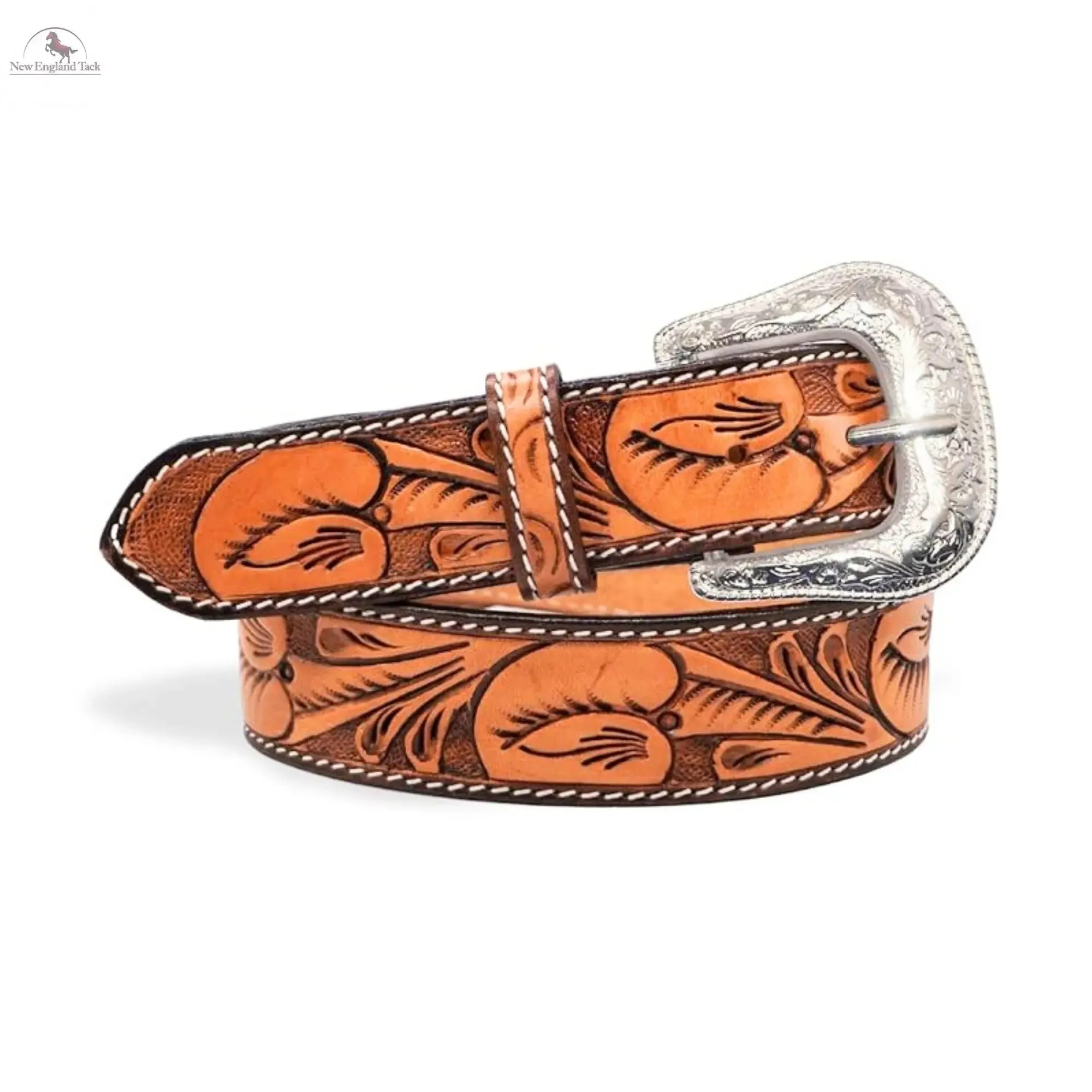 Resistance Premium Western Cowgirl Cowboy Floral Tooled  Argentinian Leather Belt