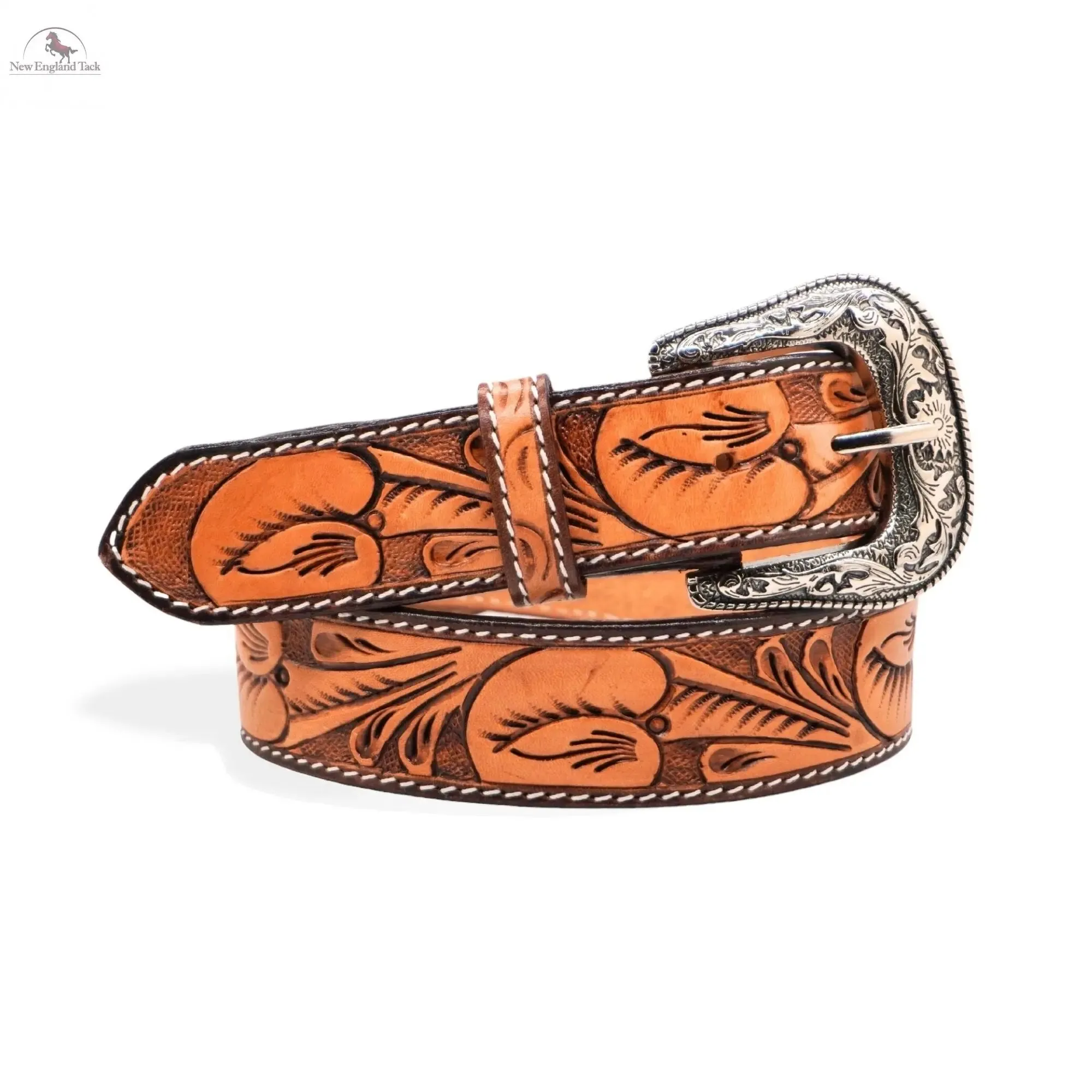 Resistance Premium Western Cowgirl Cowboy Floral Tooled  Argentinian Leather Belt