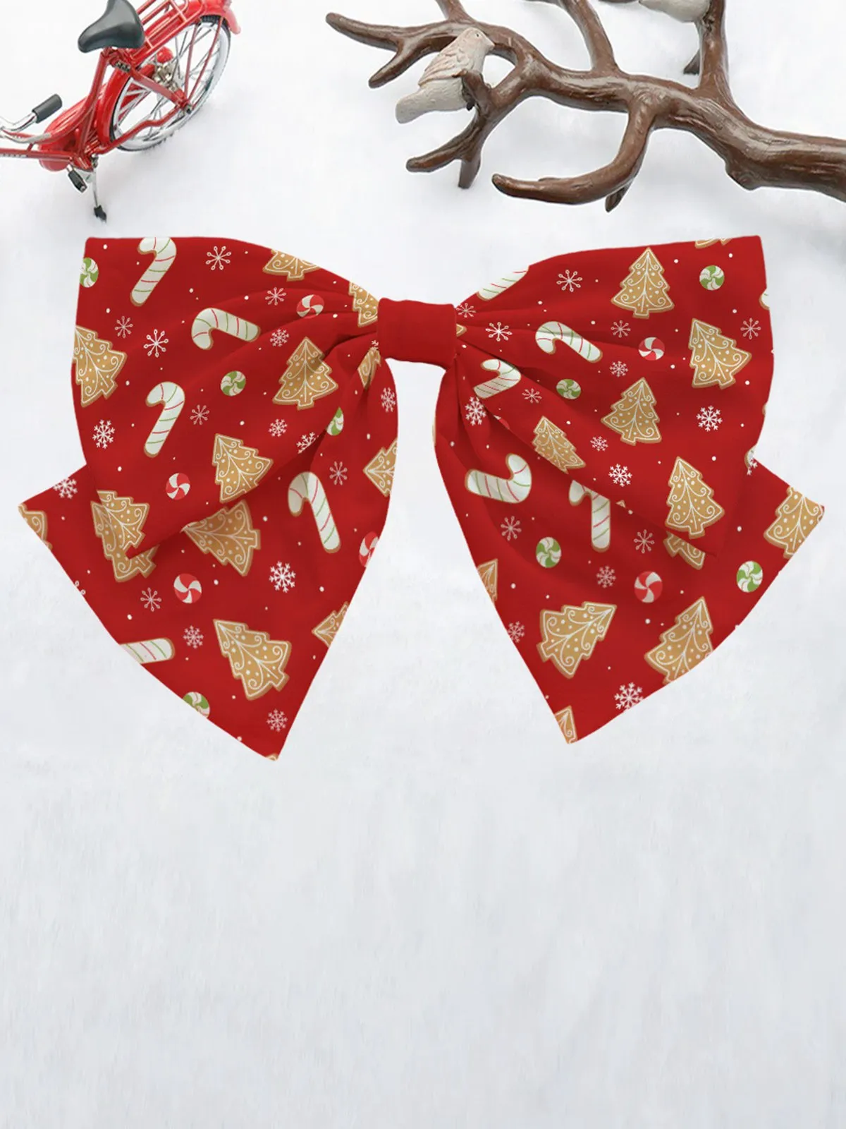 Retro Christmas Pattern Bow Hairpin