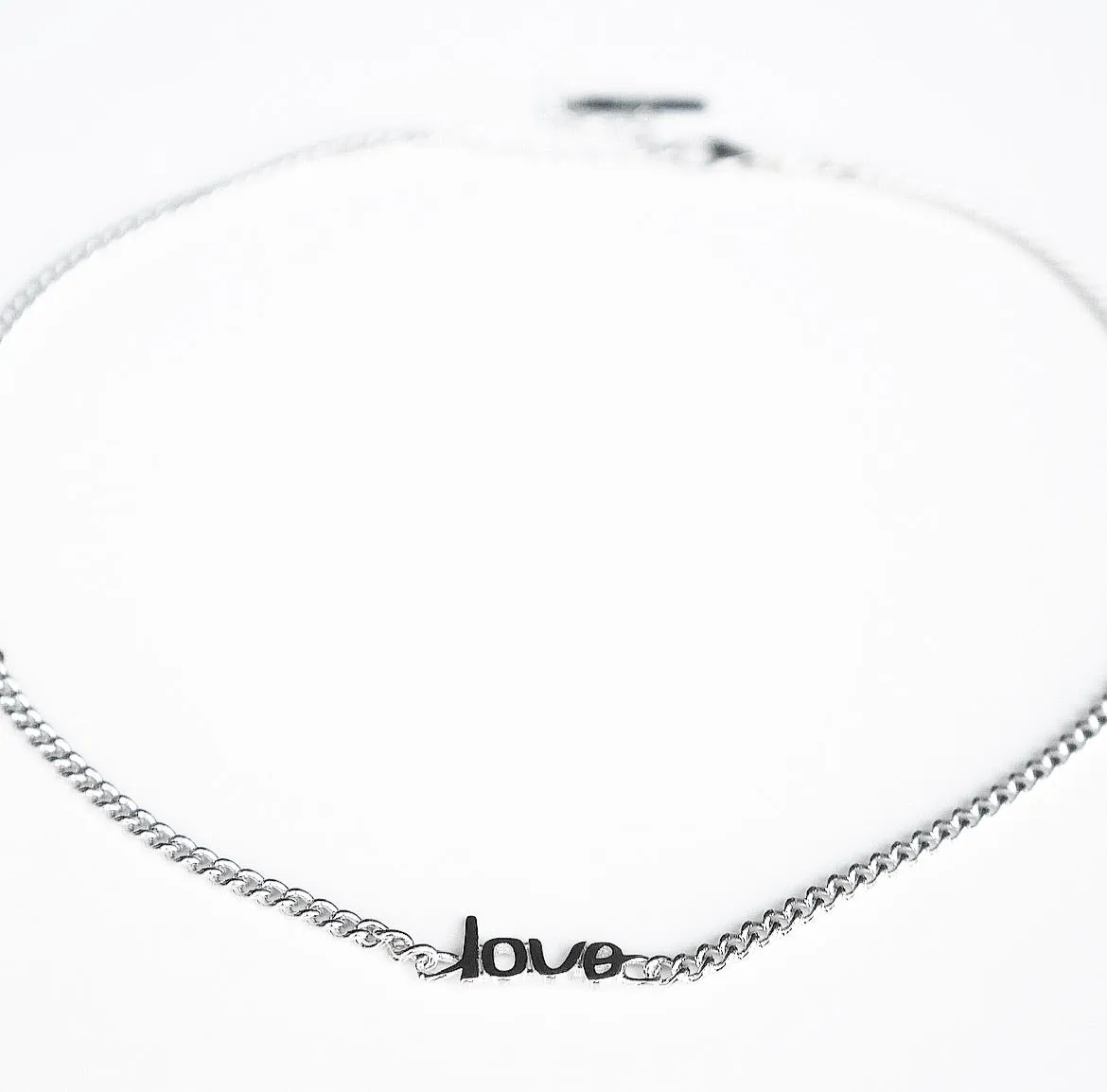 Retro Love Choker Necklace 925 Sterling Silver