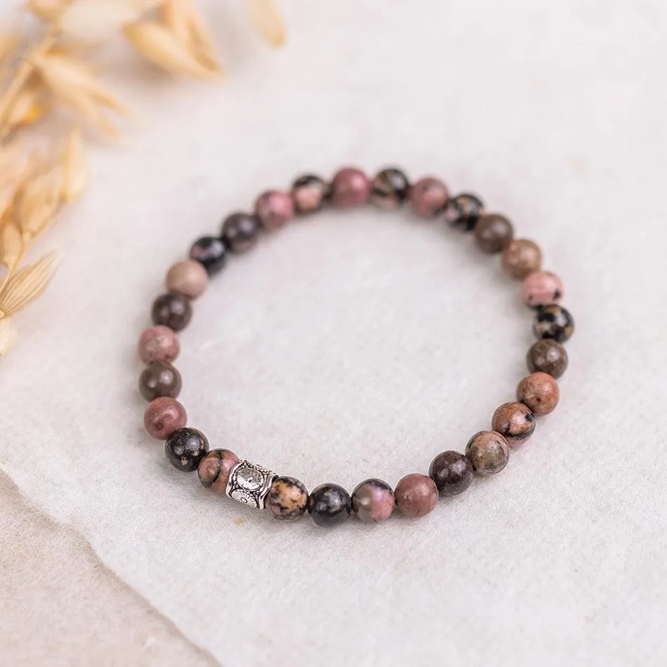 Rhodonite Gemstone Bracelet 6mm