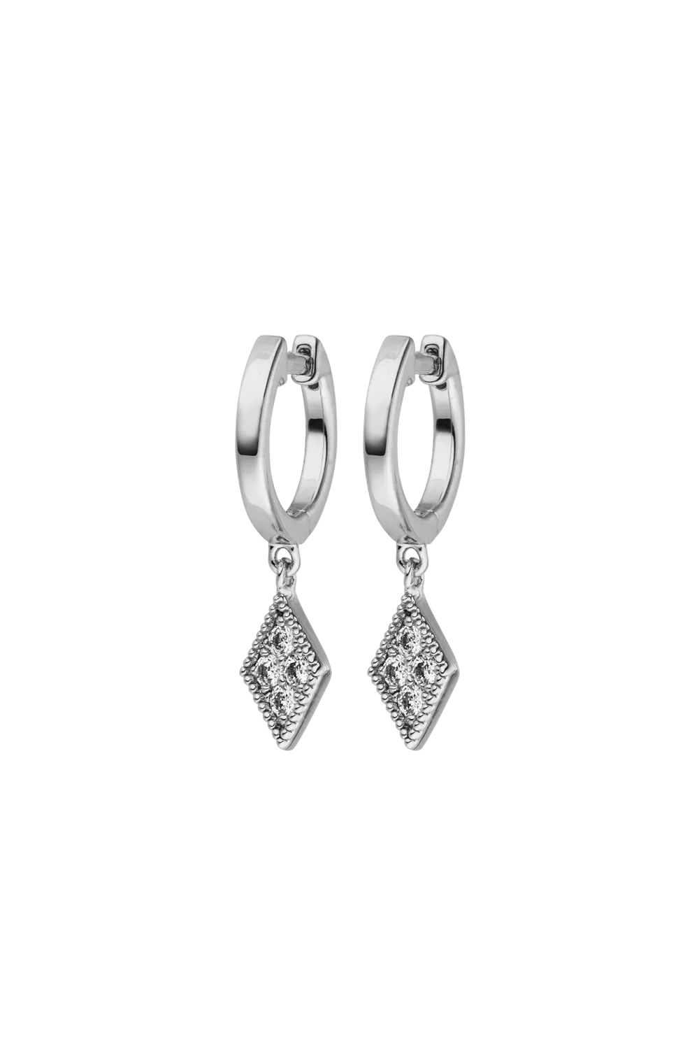 Rose Diamond Earrings Silver