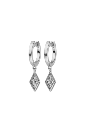 Rose Diamond Earrings Silver