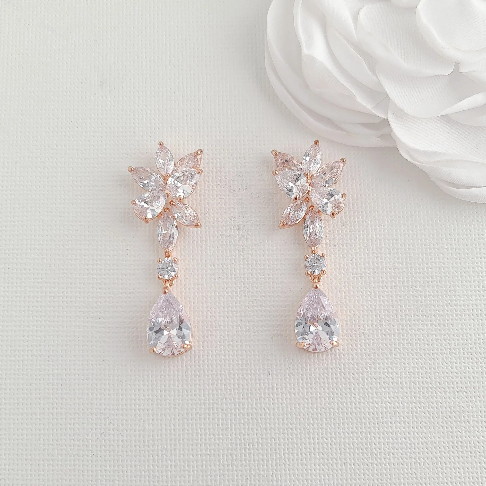 Rose Gold Earrings and Bracelet Set-Ivy