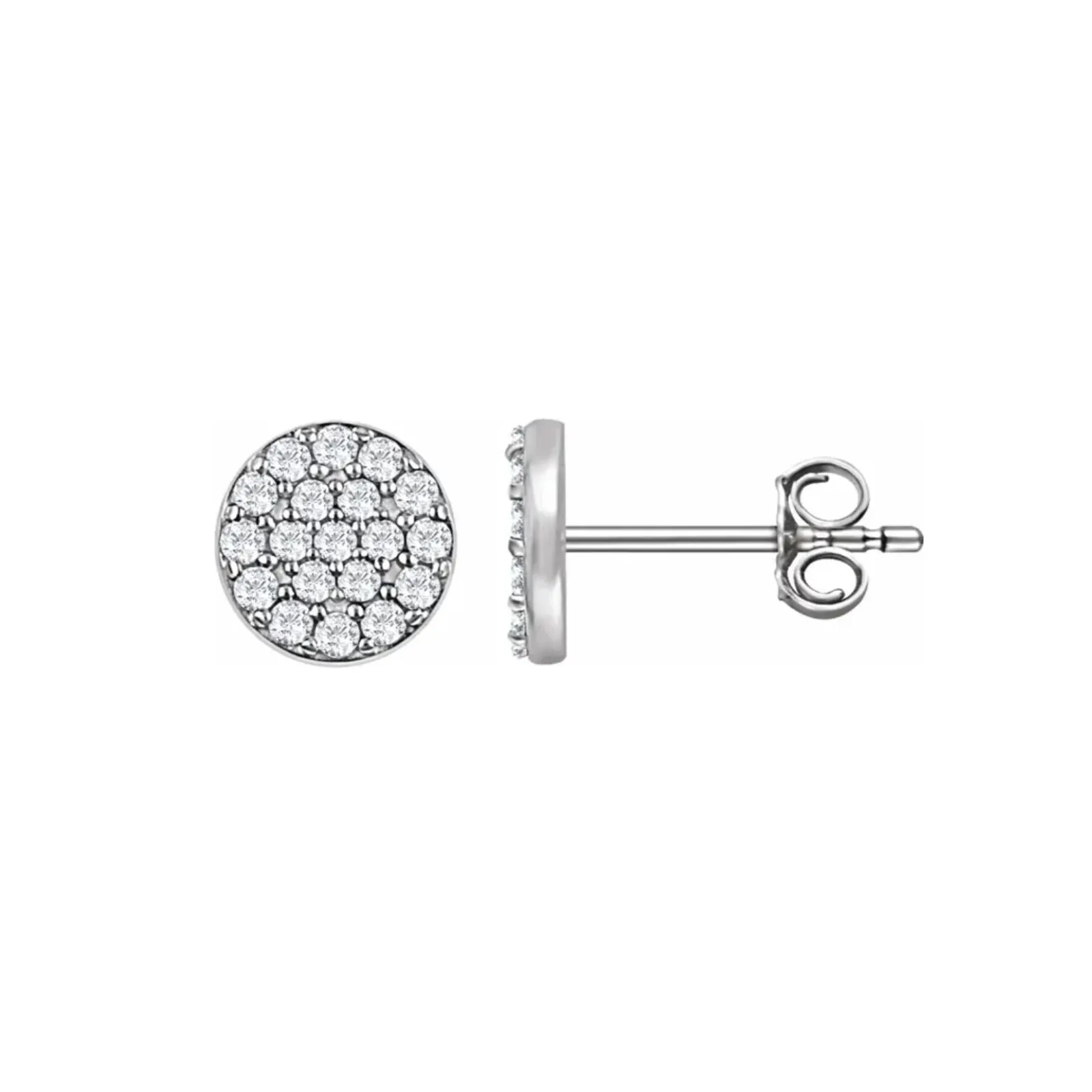 Round Pave Diamond Earrings