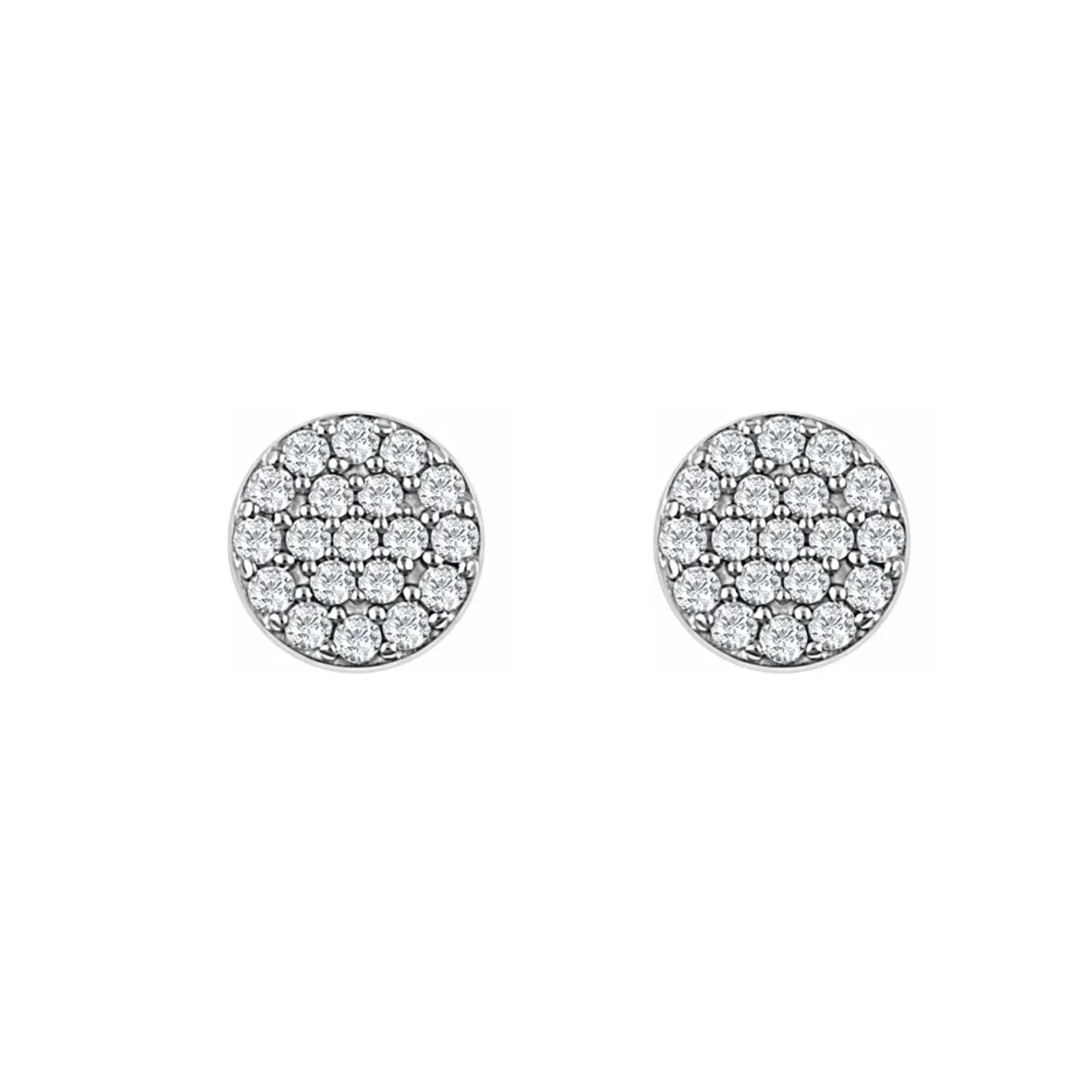 Round Pave Diamond Earrings