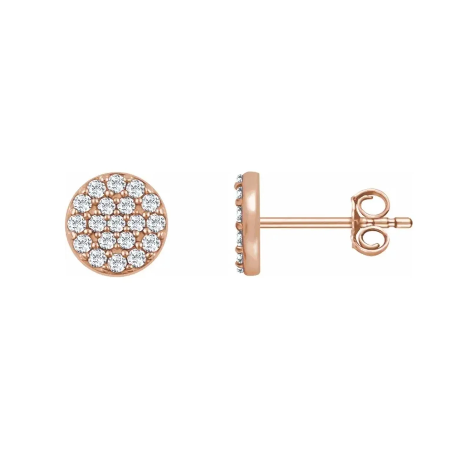 Round Pave Diamond Earrings