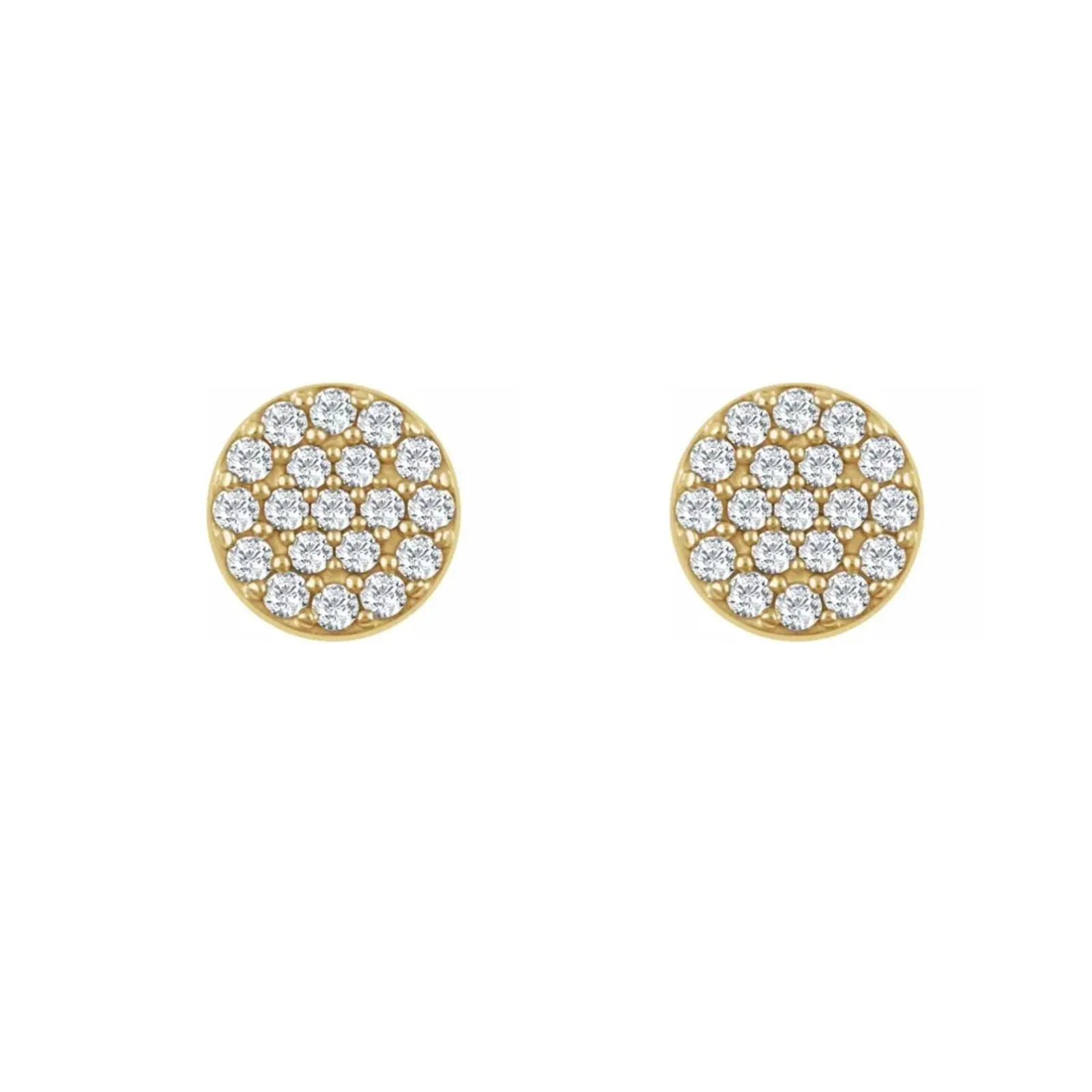 Round Pave Diamond Earrings