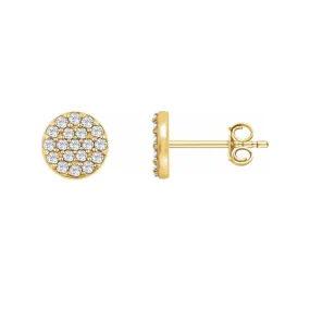 Round Pave Diamond Earrings