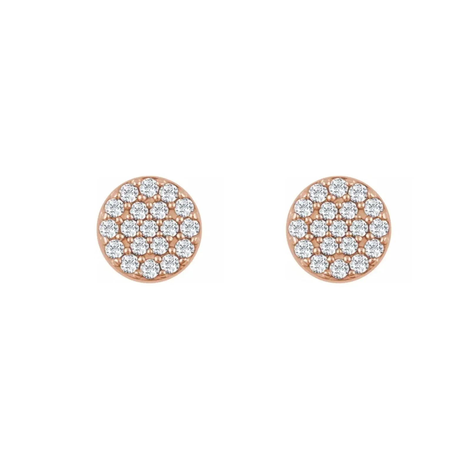 Round Pave Diamond Earrings