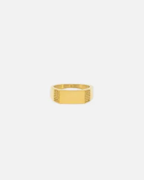 Saint Morta Adrian Bar Signet Ring Gold