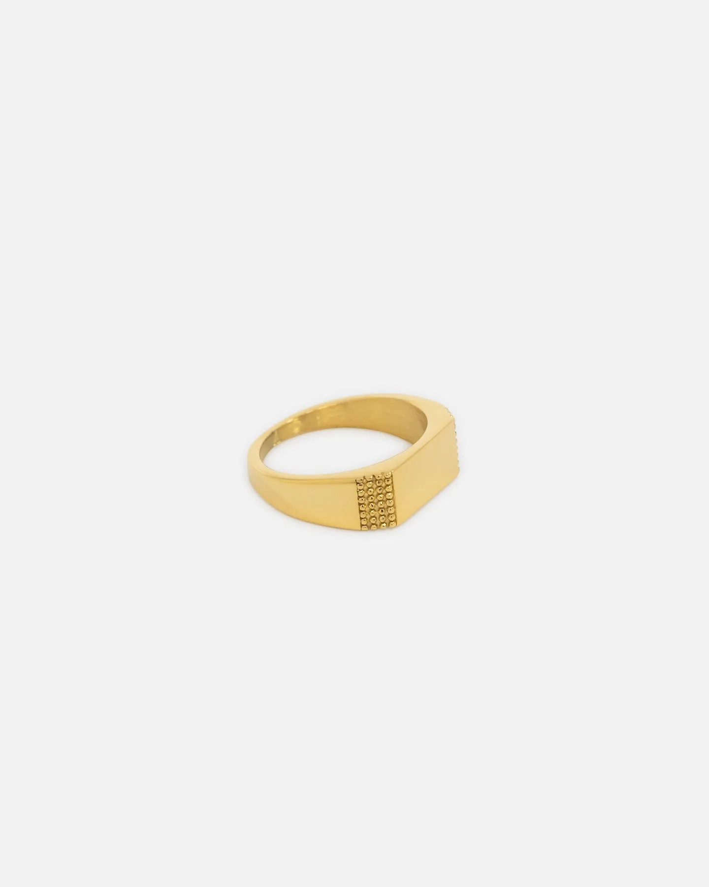 Saint Morta Adrian Bar Signet Ring Gold