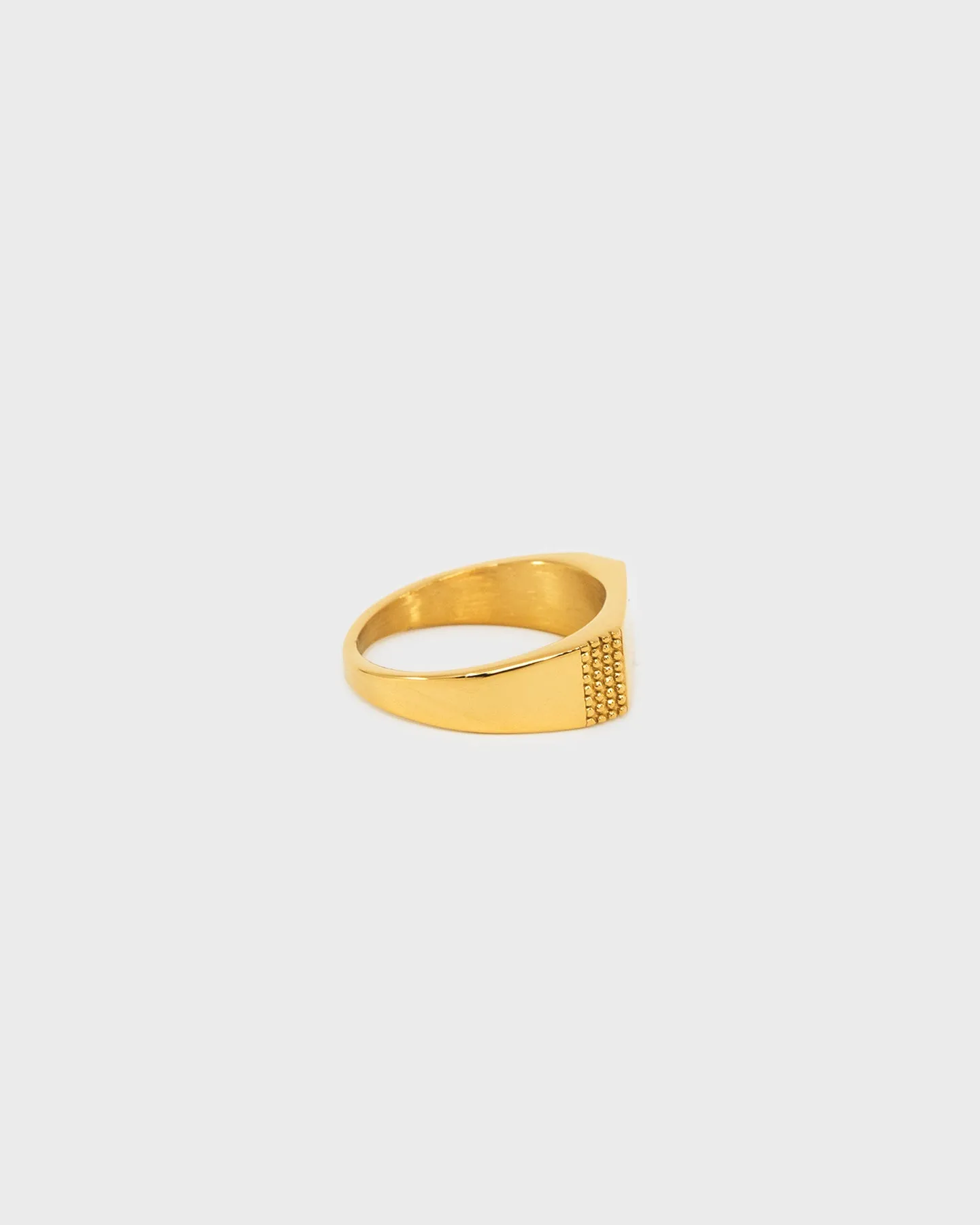 Saint Morta Adrian Bar Signet Ring Gold