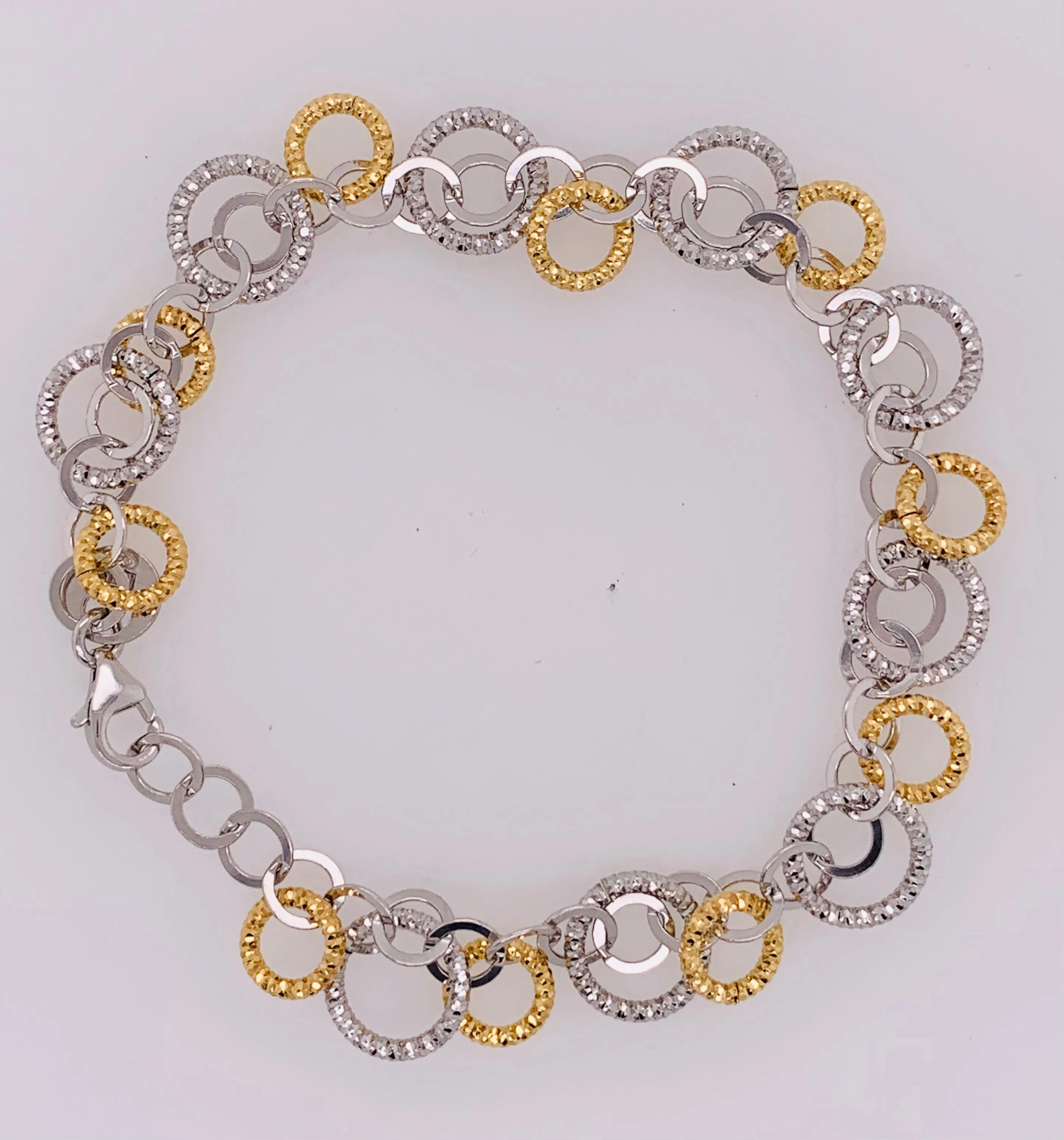 SALE Sterling Silver/Vermeil Circle Bracelet SALE