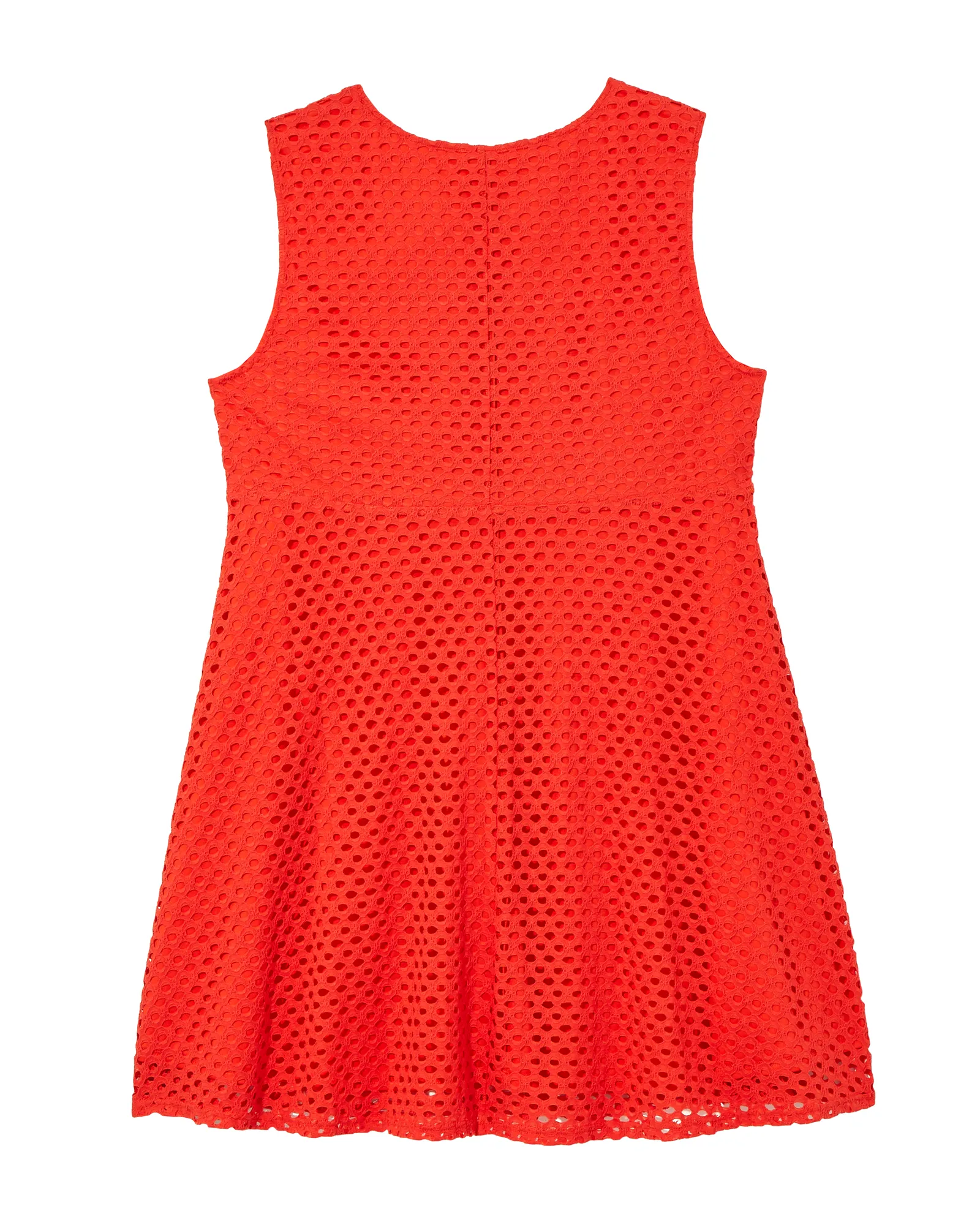 Santa Cruz Sleeveless Eyelet Fit And Flare Dress | Orange