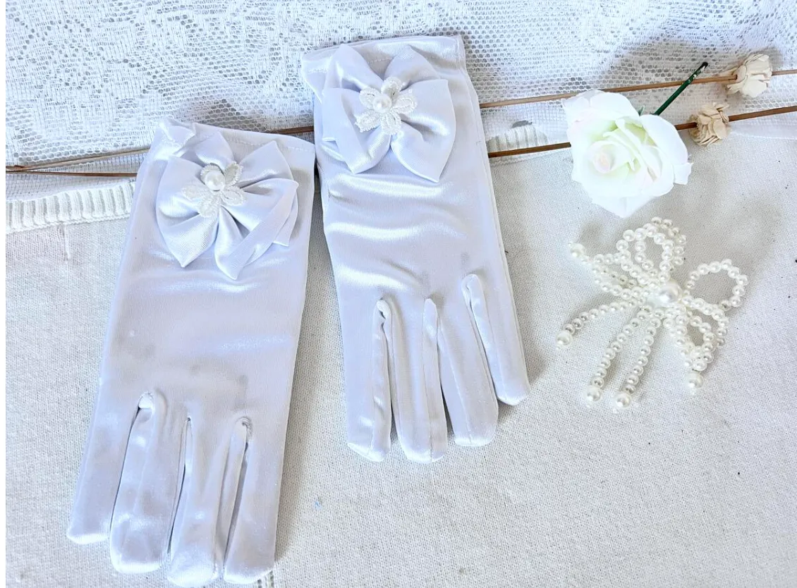 Satin White Gloves