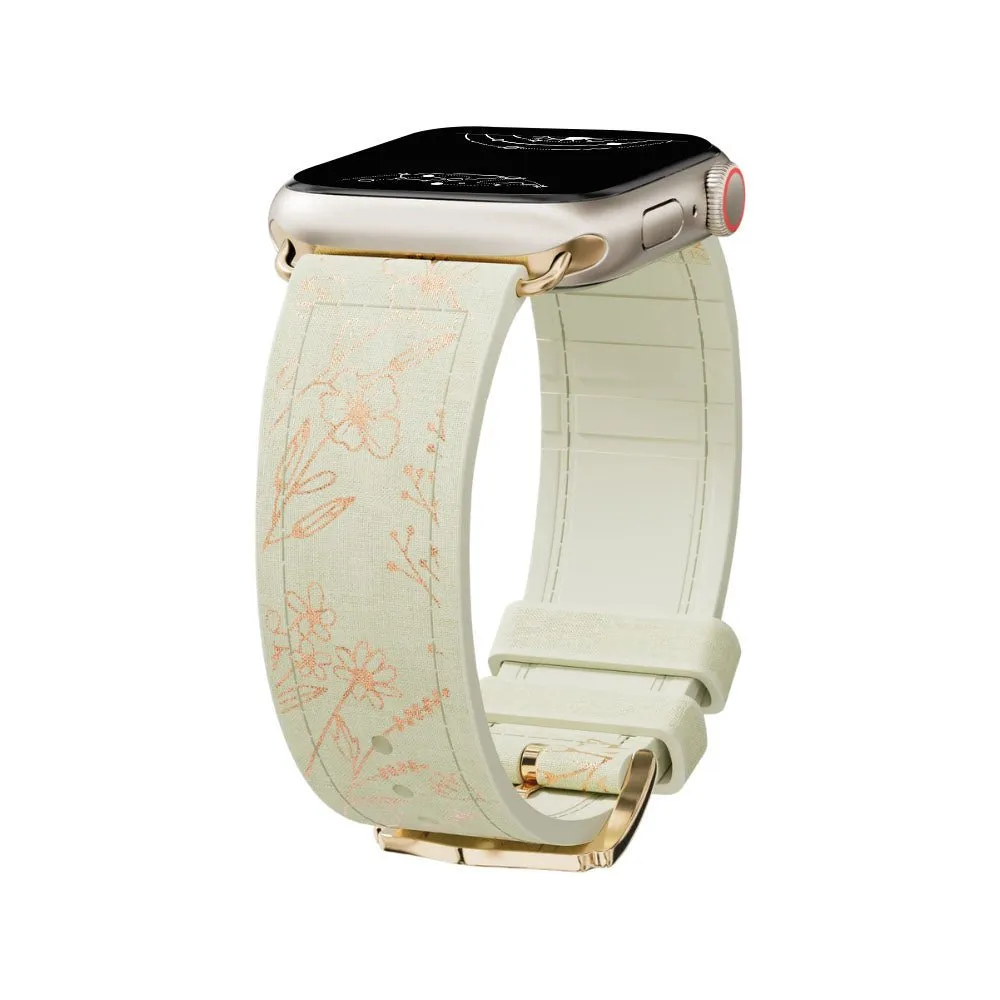 Satura Engraved Flower Silicone Band