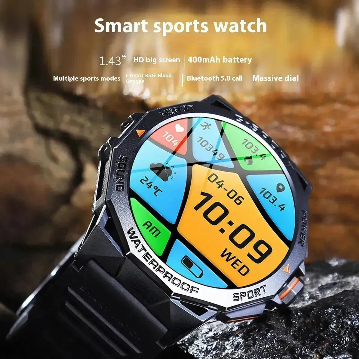 Screen Bluetooth Calling Weather Heart Rate Blood Oxygen Monitoring Smart Watch