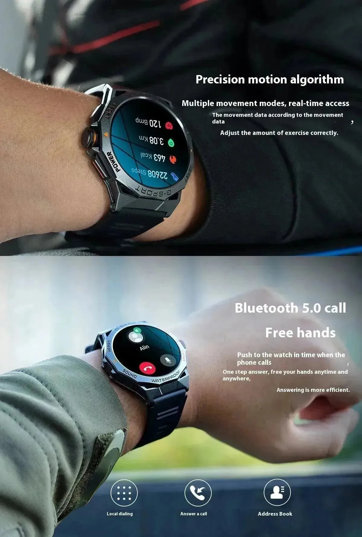 Screen Bluetooth Calling Weather Heart Rate Blood Oxygen Monitoring Smart Watch