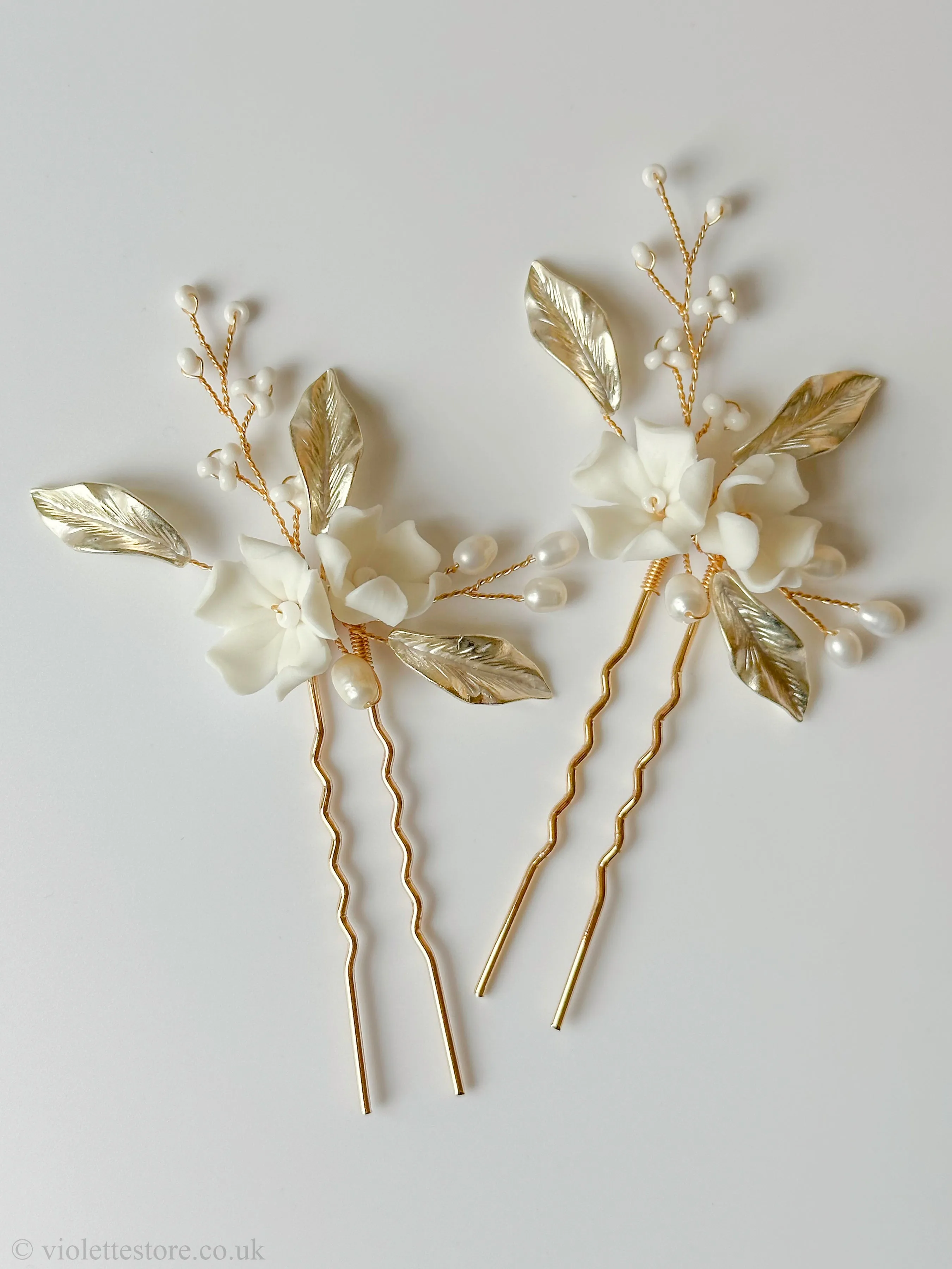 Set of 3 Floral Hair Pins