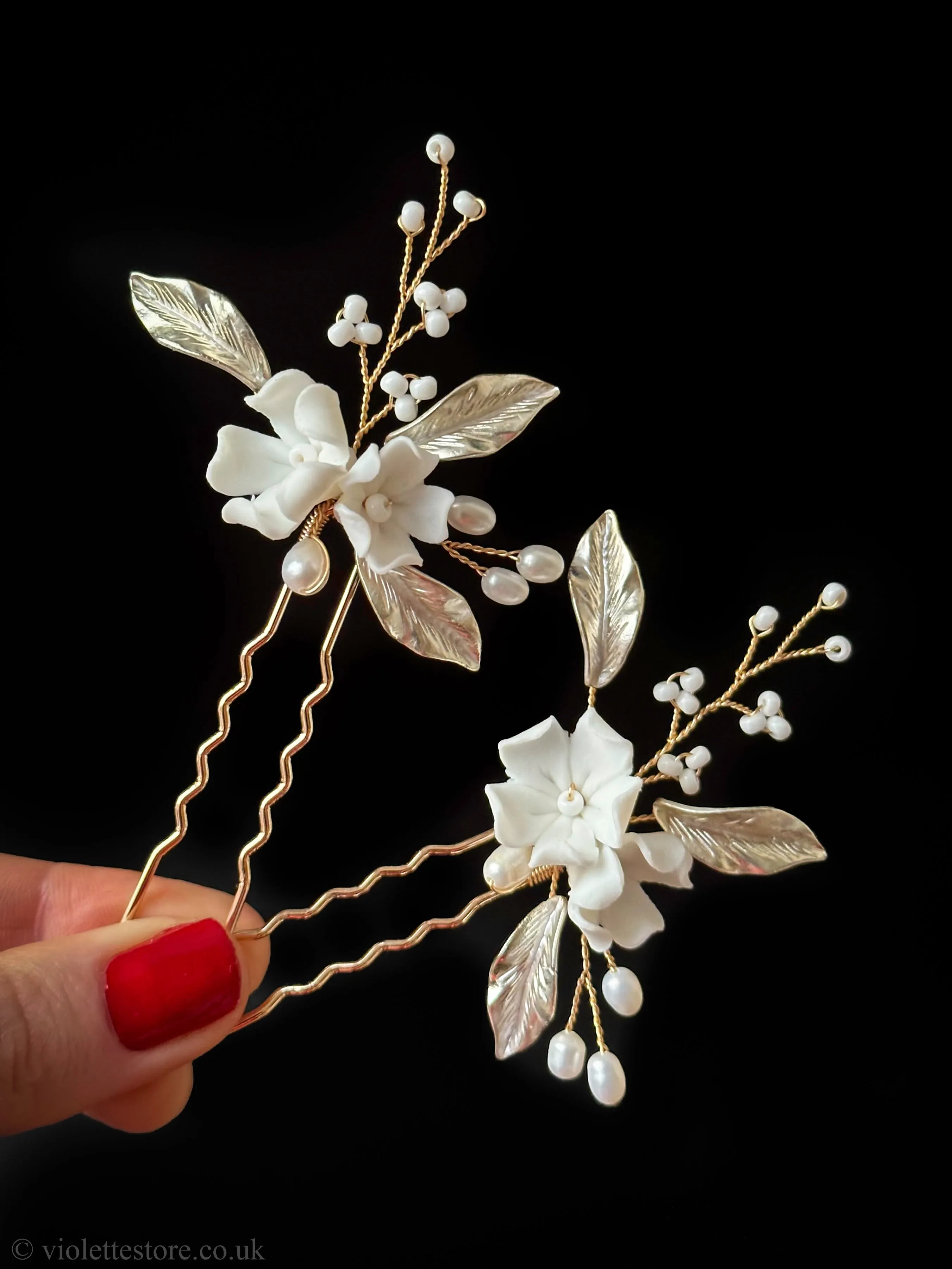 Set of 3 Floral Hair Pins