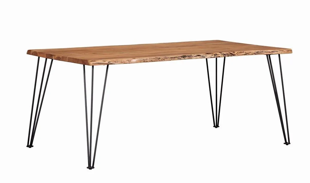 Sherman Natural Acacia/Matte Black Rectangular Dining Table