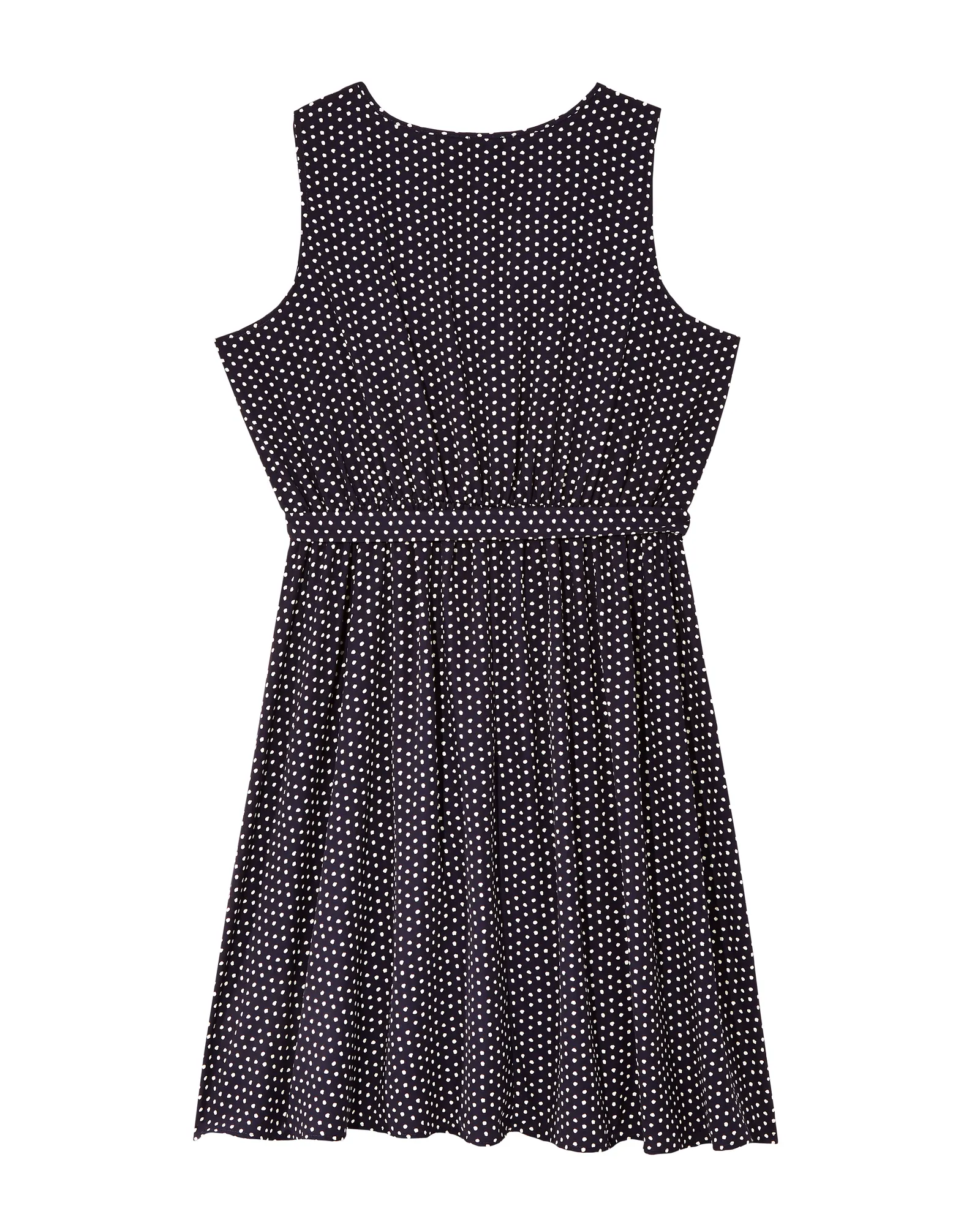 Shreveport Sleeveless Self Tie Dress | Navy / White