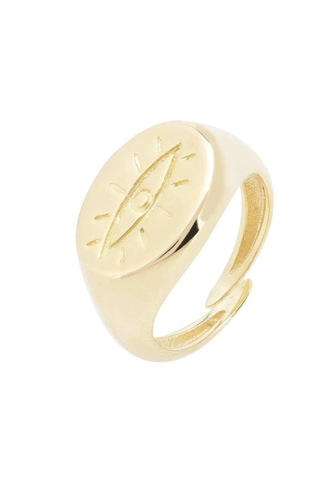 Signet Ring Third Eye Gold Plated