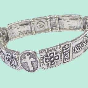 Silver Bracelet Cross Faith Bracelet